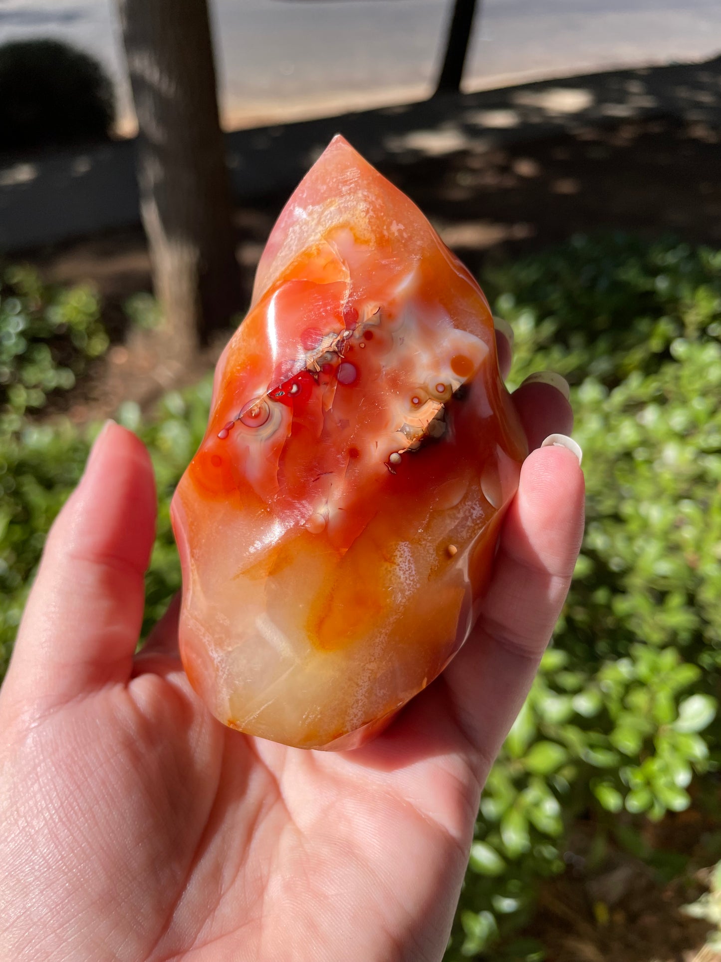 Carnelian Crystal Flame Carving