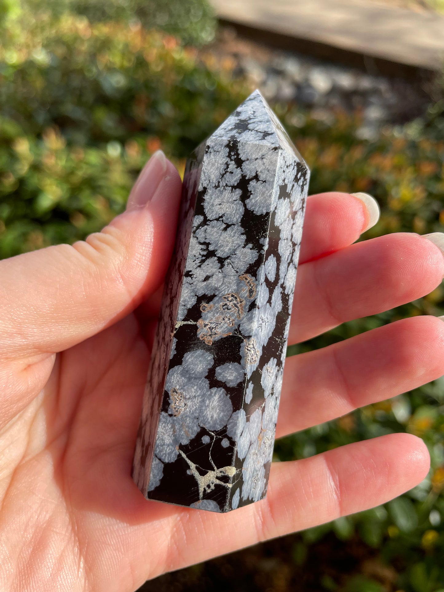 Snowflake Obsidian Crystal Tower