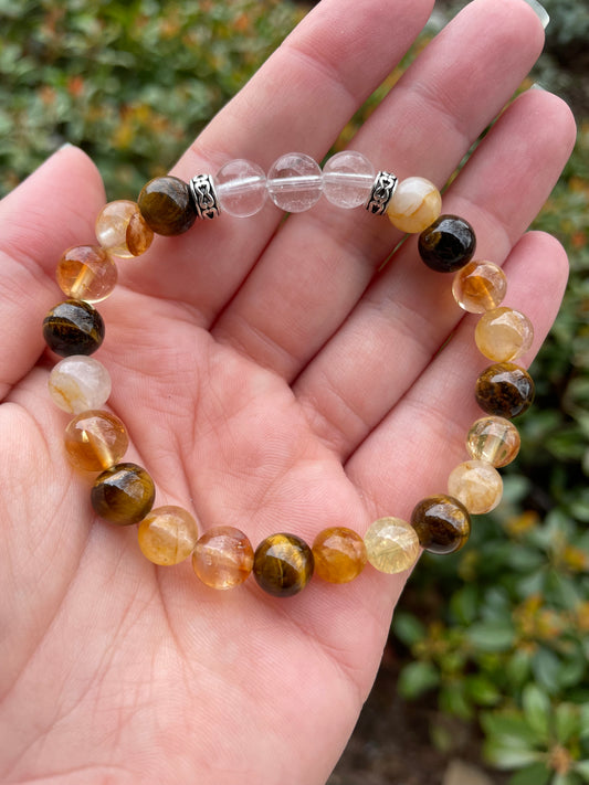 Solar Plexus Chakra Balancing Crystal Bracelet for Joy, Self-Worth, Motivation, & Confidence