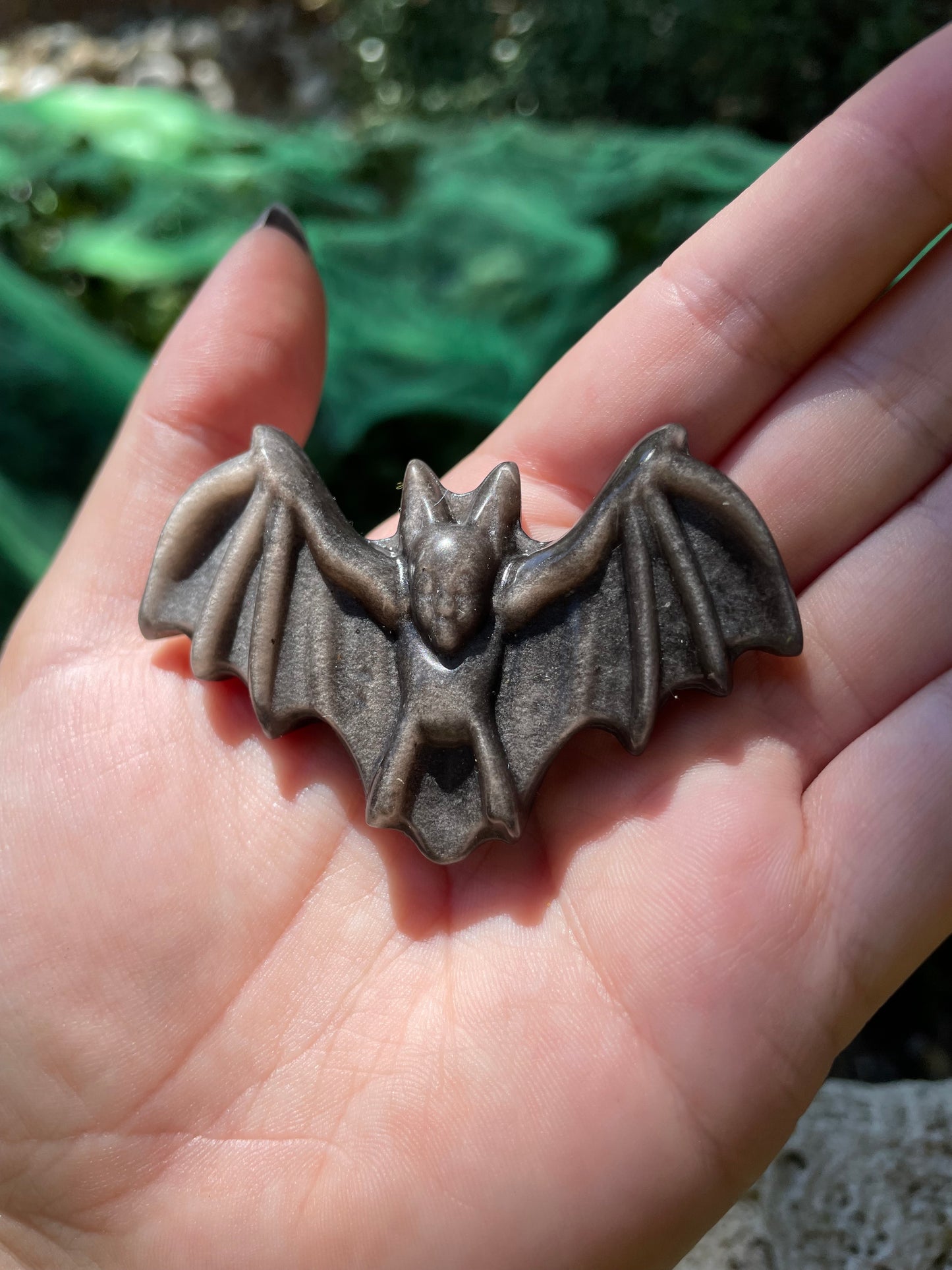 Silver Obsidian Bat