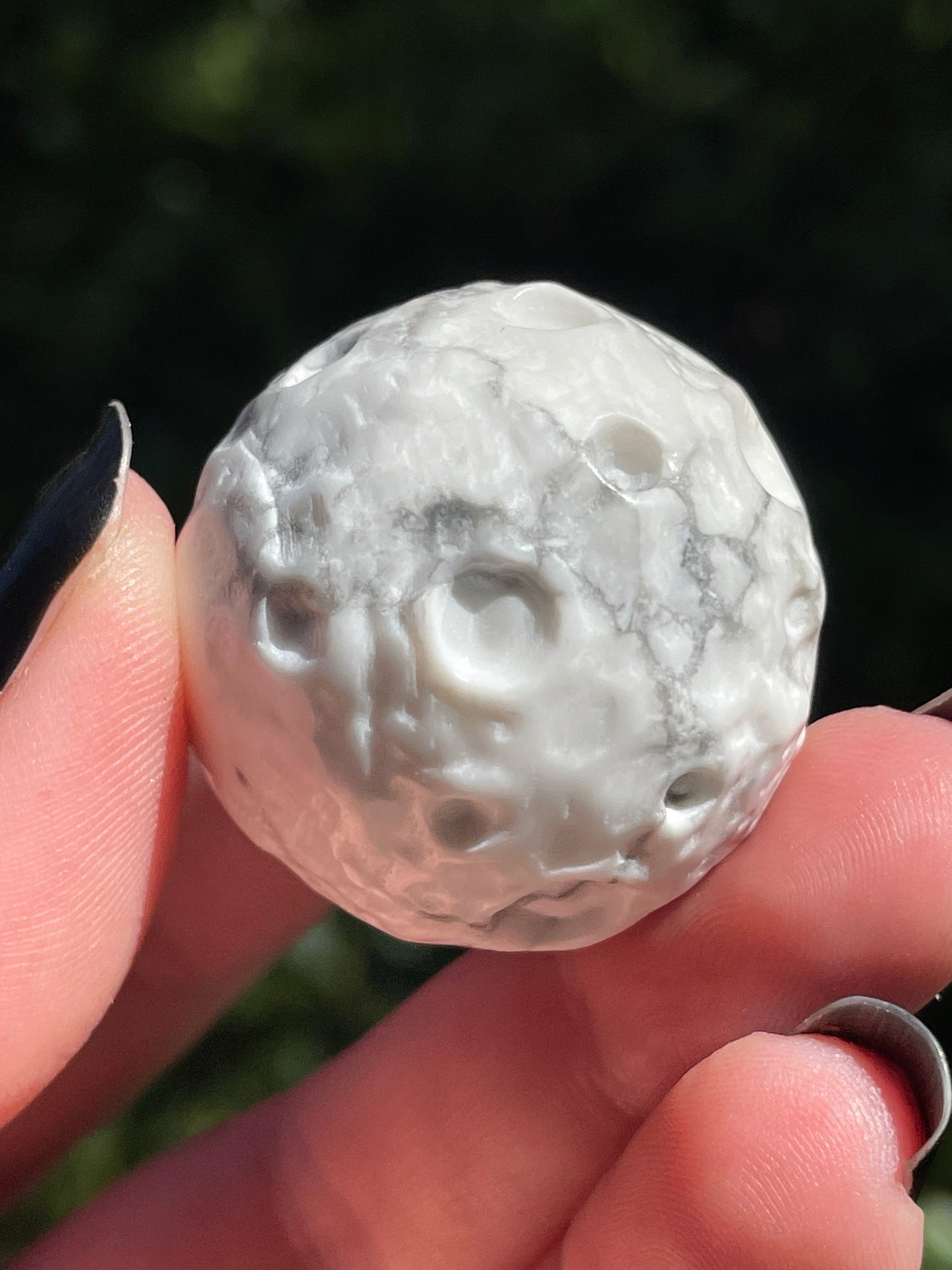 Howlite Moon Carving