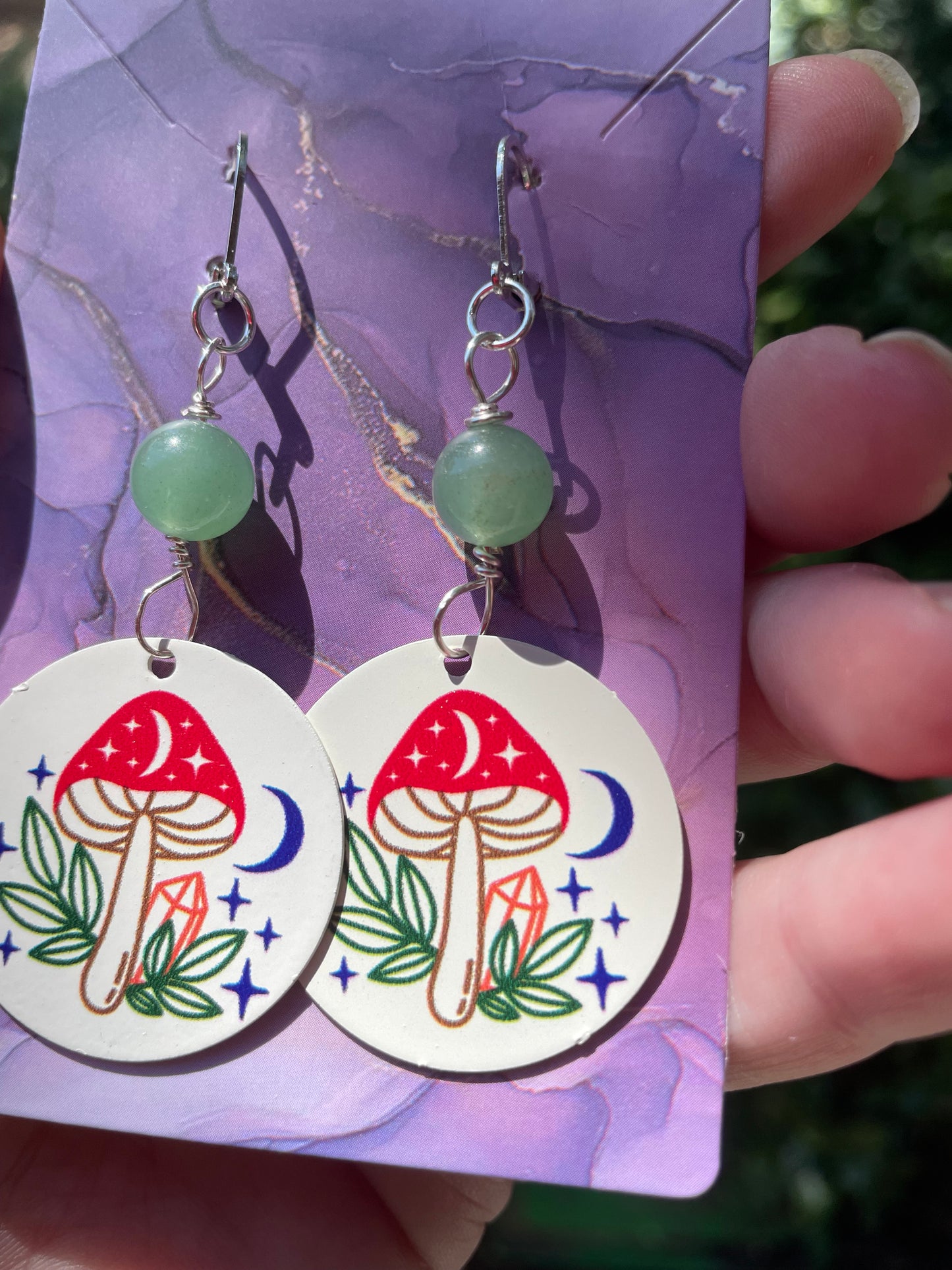 Cosmic Mushroom Crystal Earrings