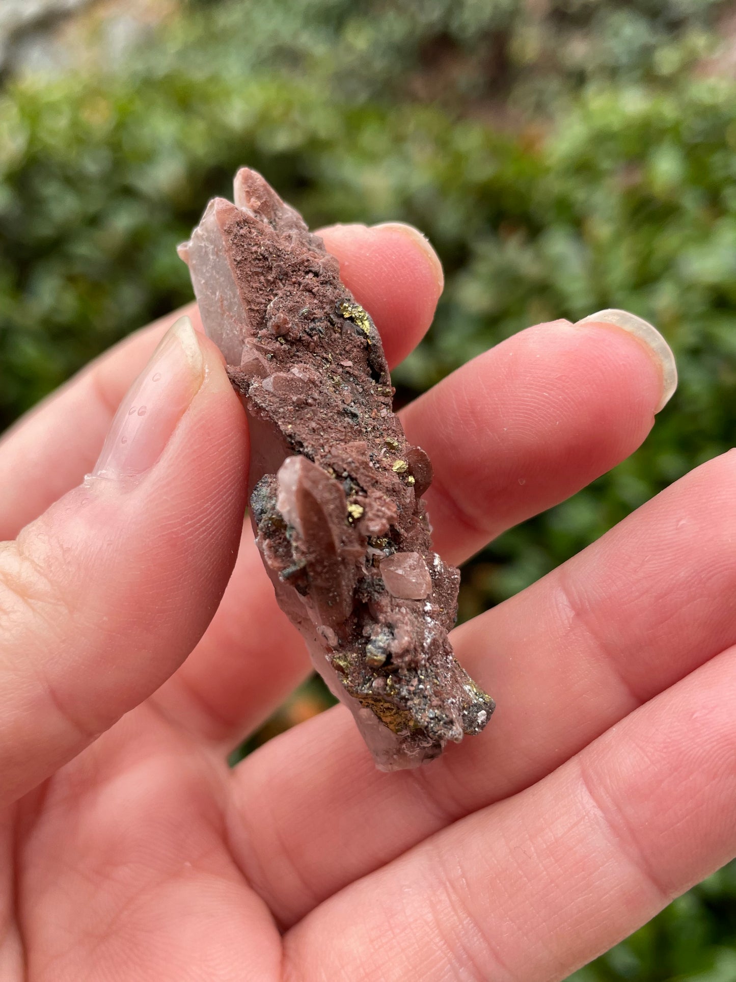 Red Hematite Quartz with Chalcopyrite