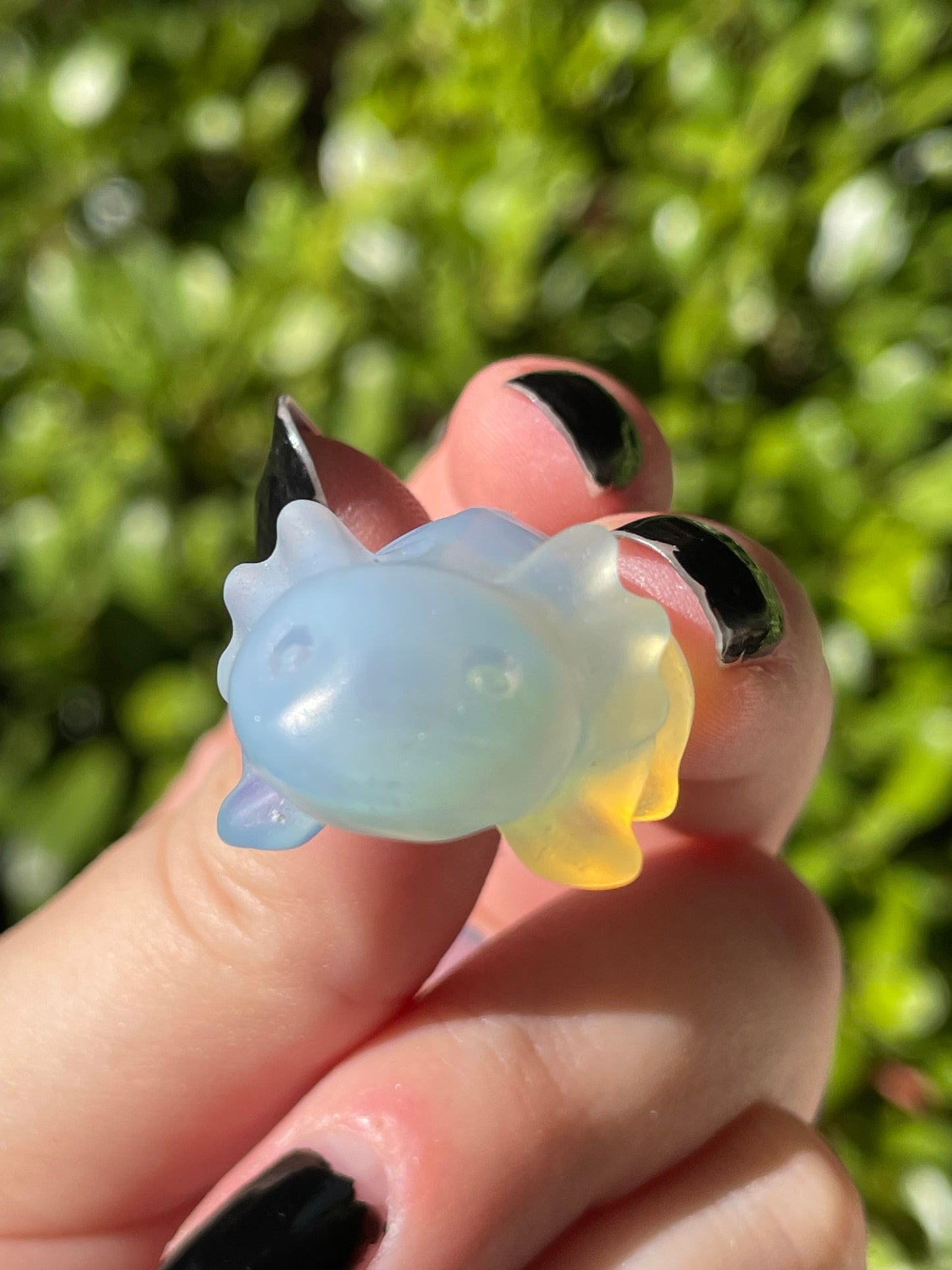 Opalite Axolotl Crystal Carvings