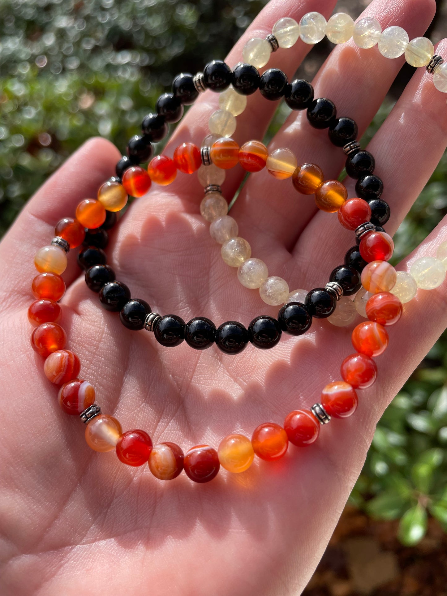 Confidence + Personal Power Crystal Bracelet Stack Set