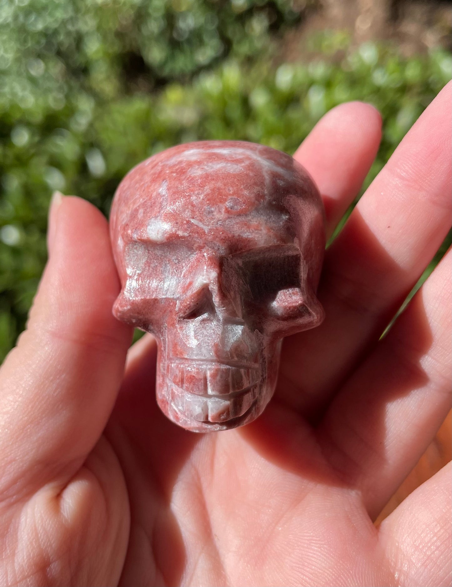 Salmon Calcite 2” Crystal Skulls