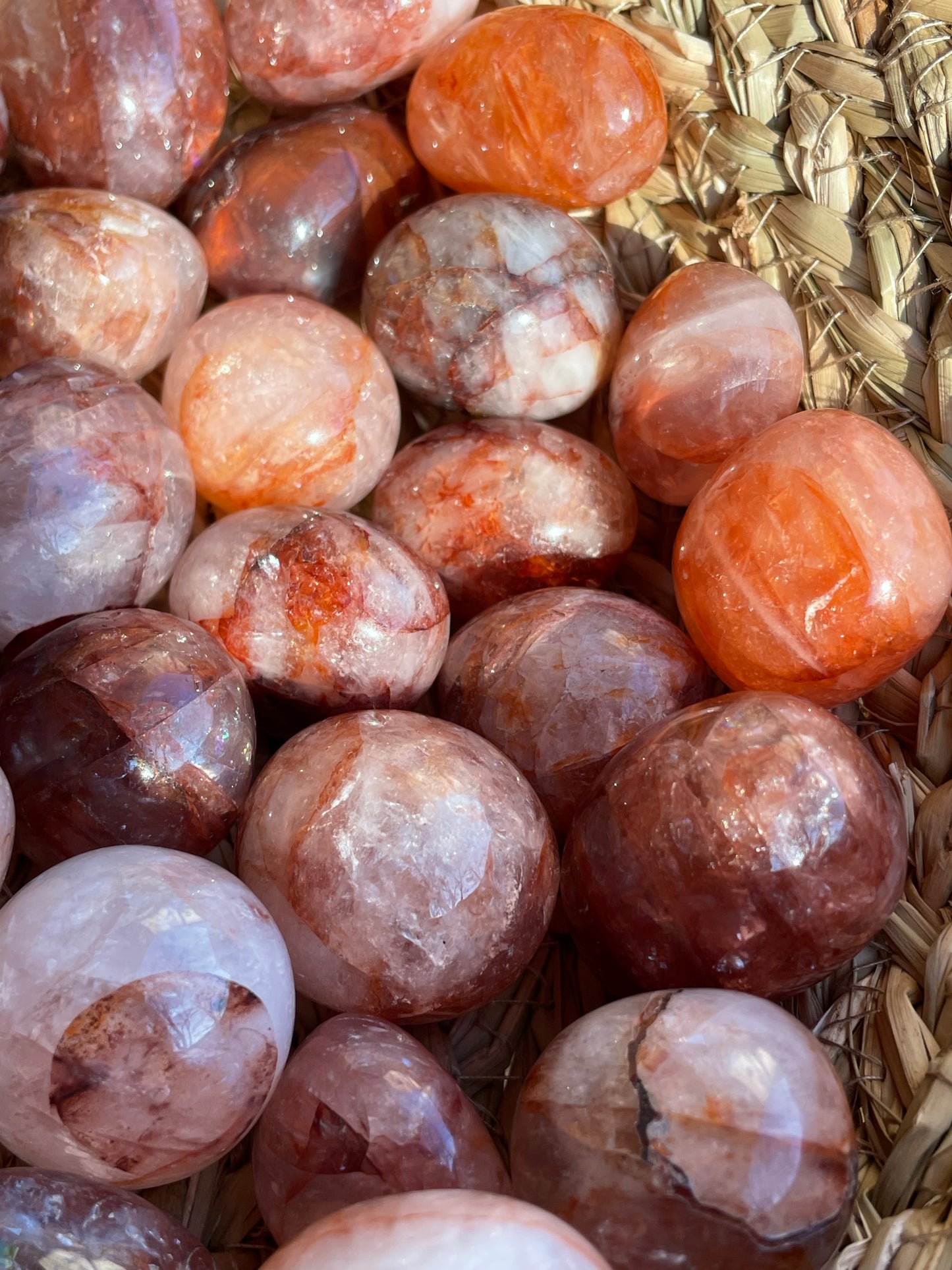 Fire Quartz Crystal Tumbles