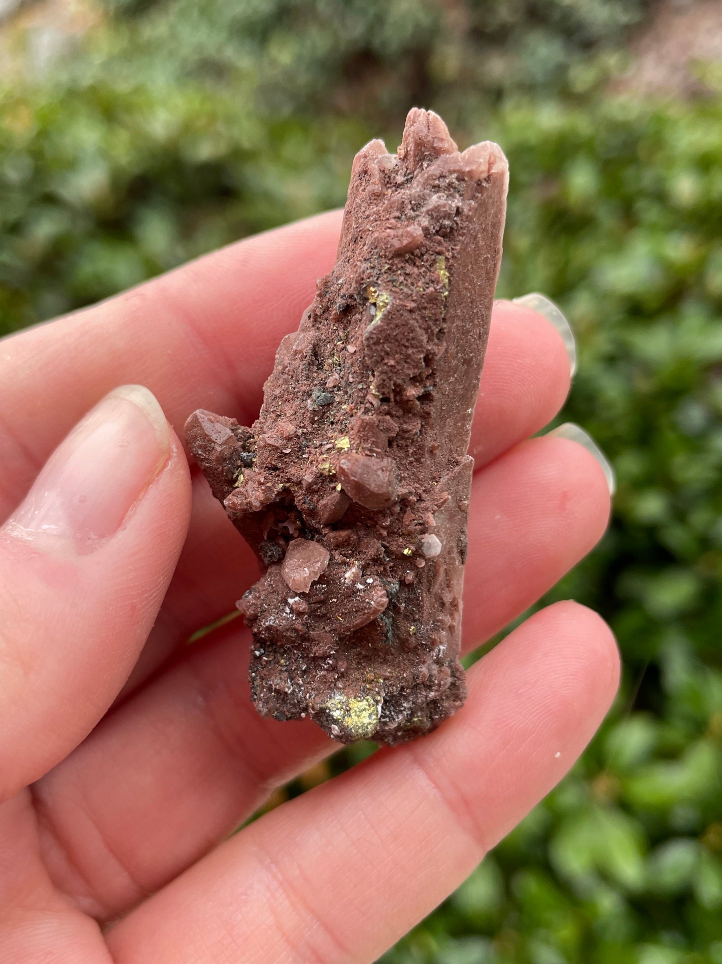 Red Hematite Quartz with Chalcopyrite