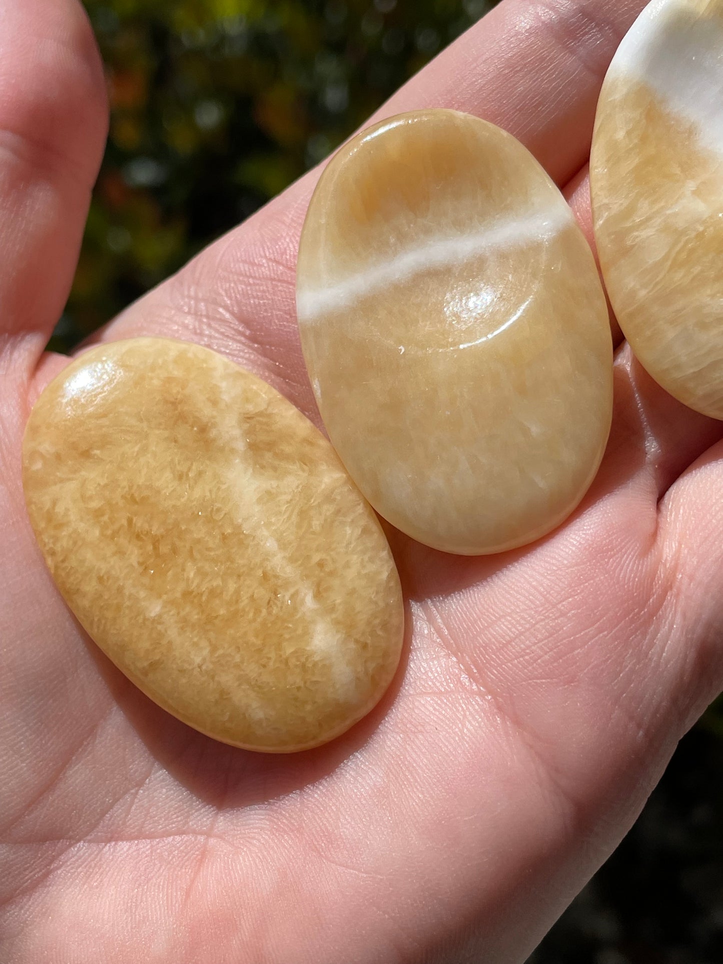 Orange Calcite Crystal Worry Stone