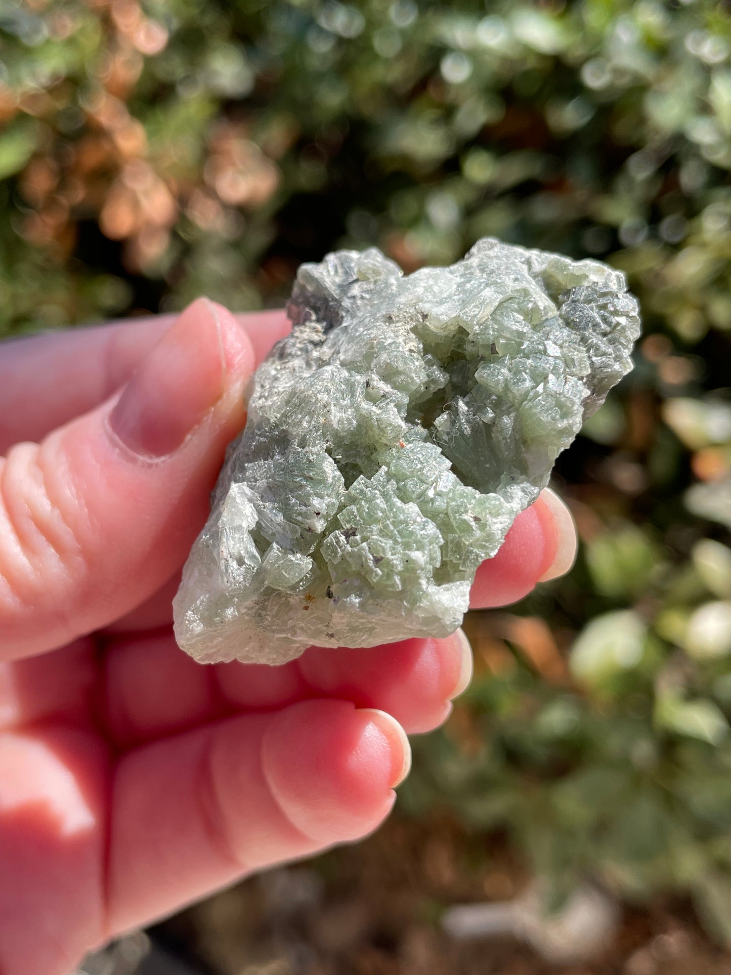 Prehnite with Epidote Crystal Clusters