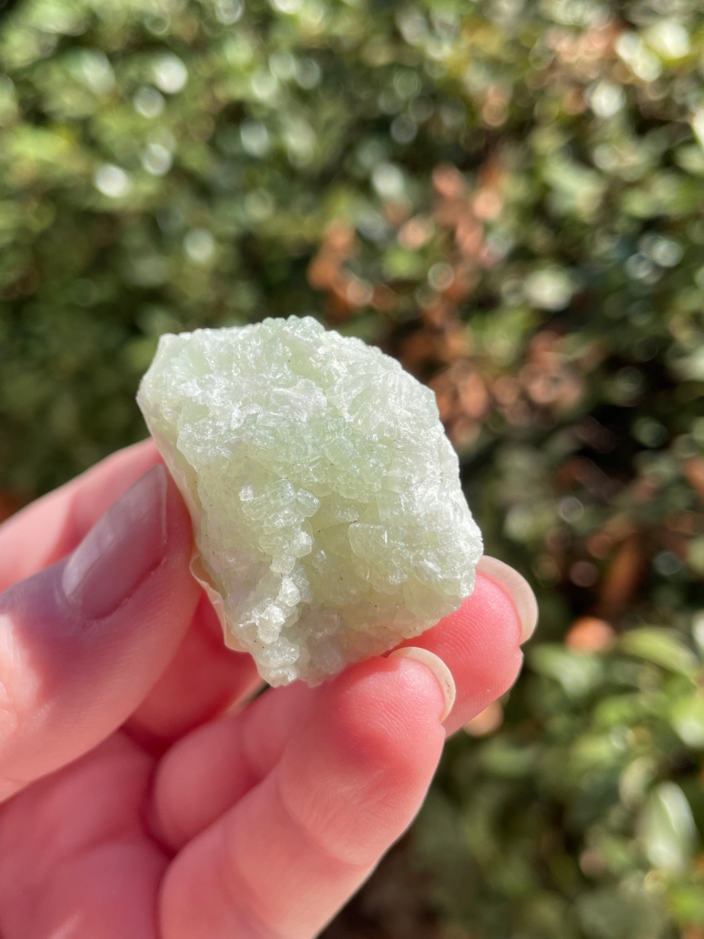 Prehnite with Epidote Crystal Clusters