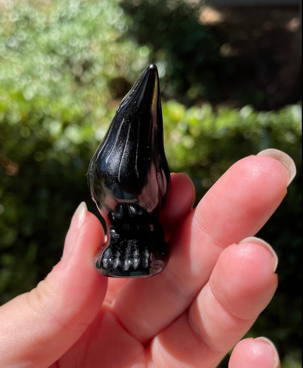 Obsidian Crystal Crow Raven Carving