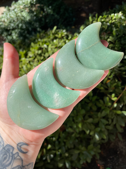 Green Aventurine Crescent Moons 🌙