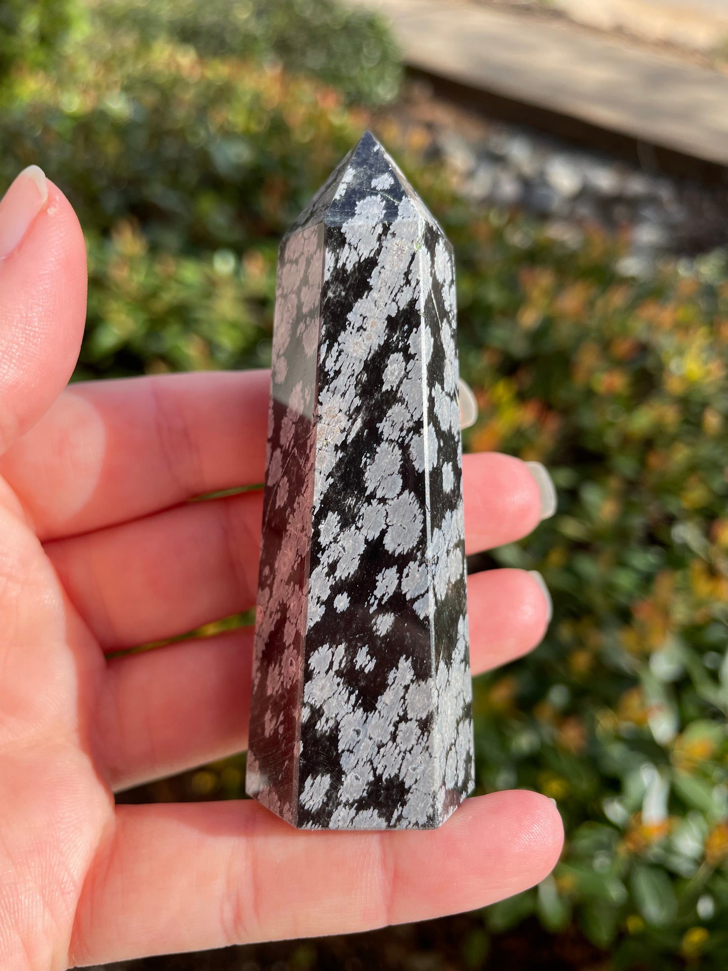 Snowflake Obsidian Crystal Tower