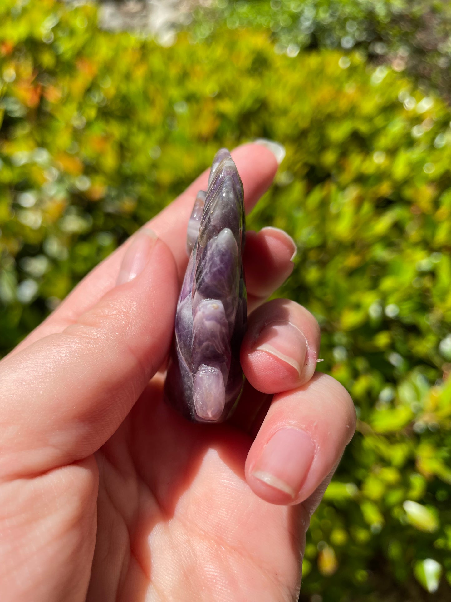 Chevron Amethyst Unicorn Crystal Carving