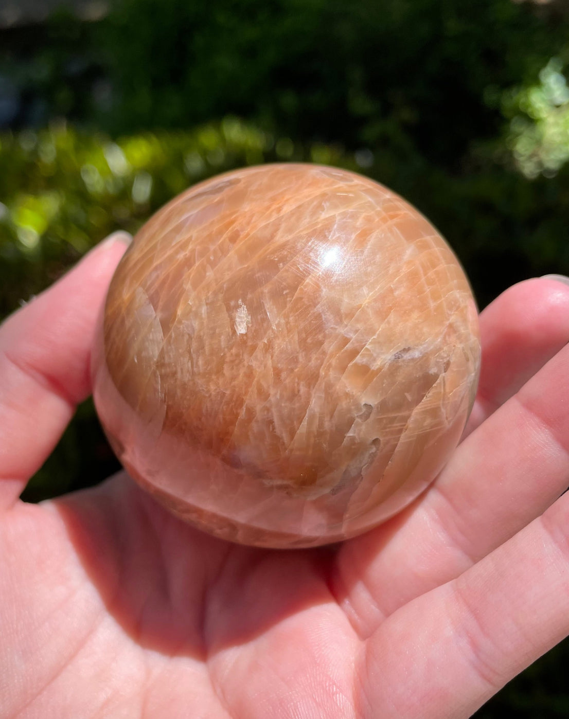 Peach Moonstone with Golden Healer and Sunstone Crystal Sphere