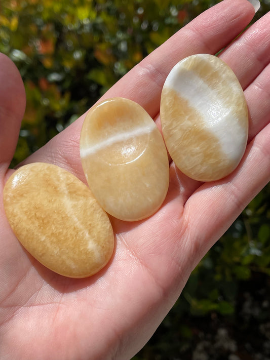 Orange Calcite Crystal Worry Stone