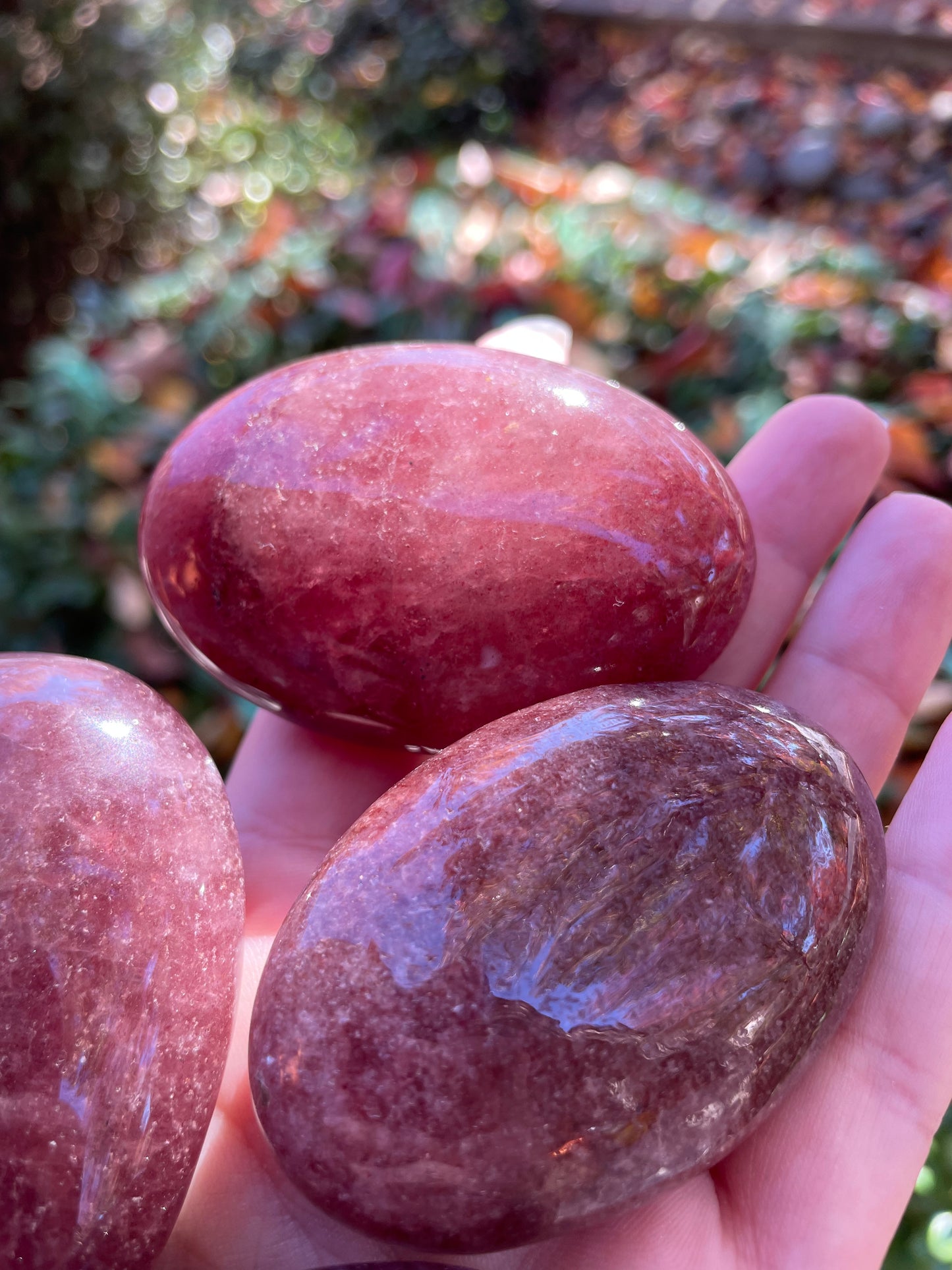 Raspberry Aventurine Palm Stones