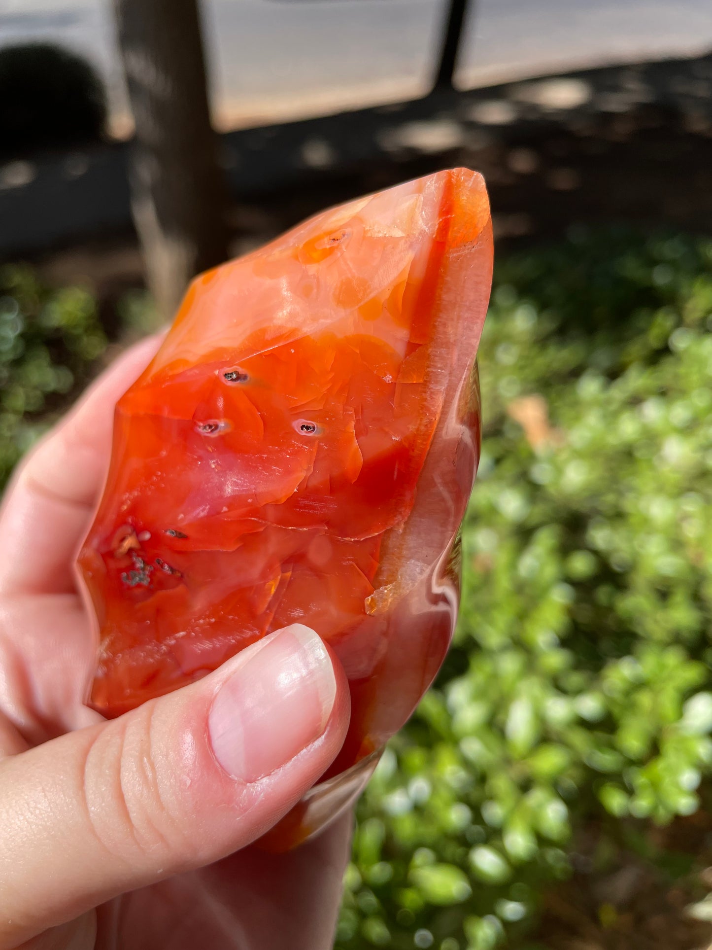 Carnelian Crystal Flame Carving