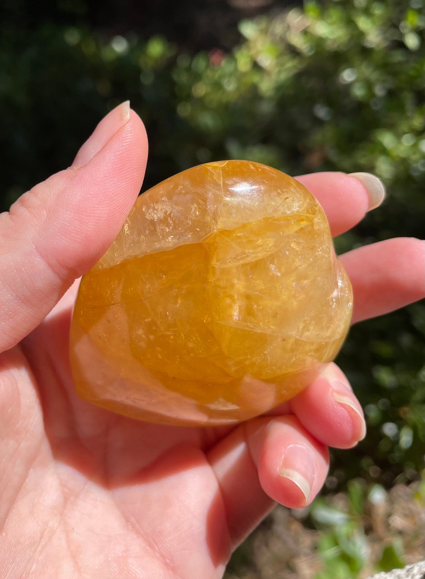 Golden Healer Quartz Crystal Puffy Heart