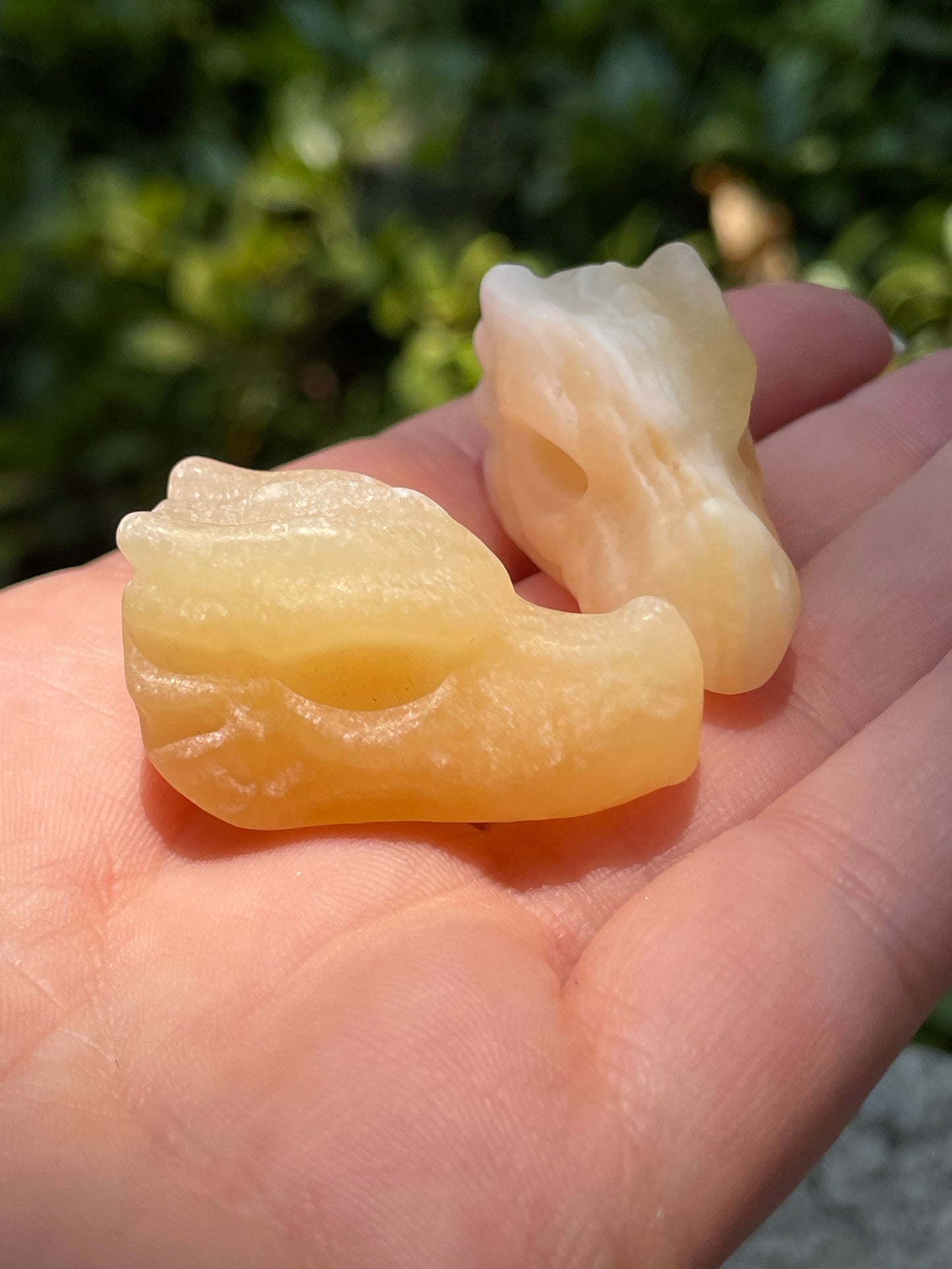 Orange Calcite Dragon Head Crystal Carving