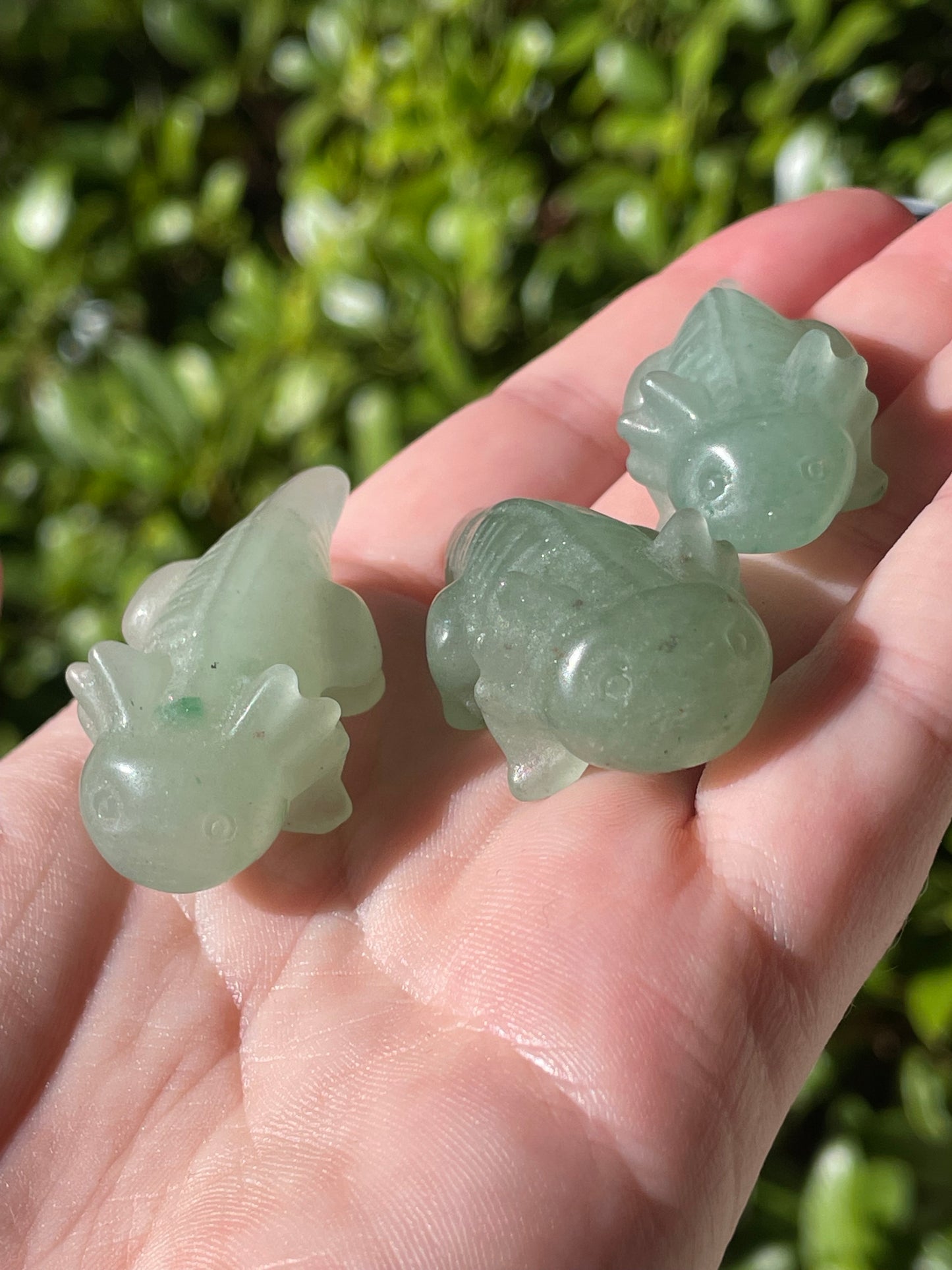 Green Aventurine Axolotl Crystal Carvings