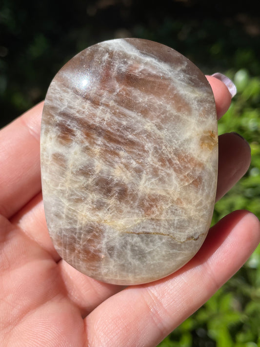 Belomorite Moonstone Palm Crystal Stone