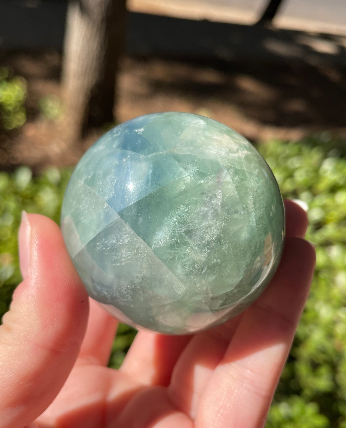 Green Fluorite Crystal Sphere