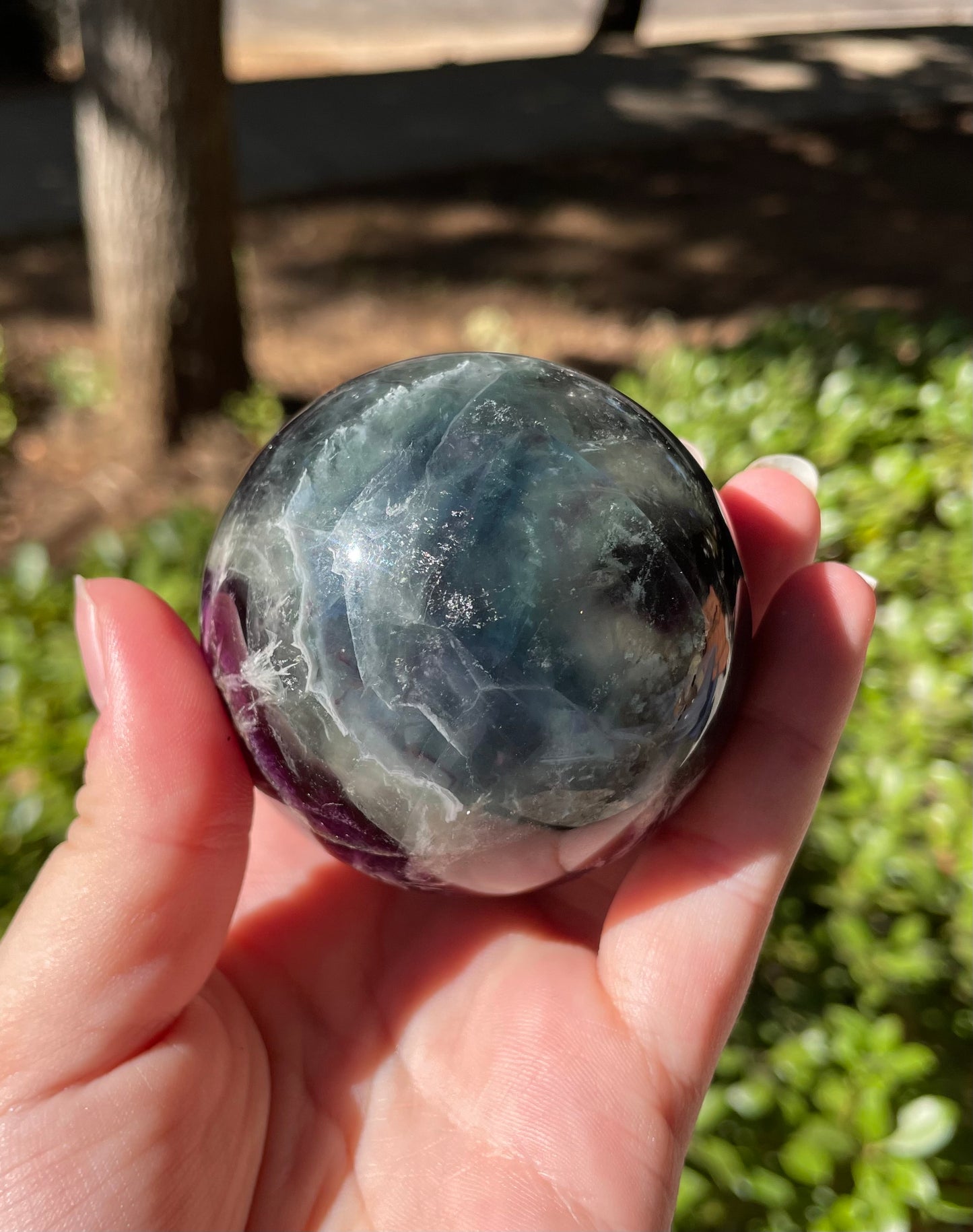 Rainbow Fluorite Crystal Sphere