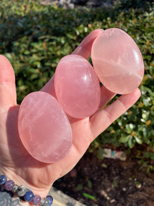 Rose Quartz Crystal Palm Stones