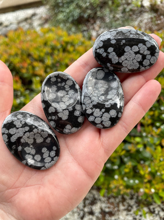 Snowflake Obsidian Crystal Worry Stone