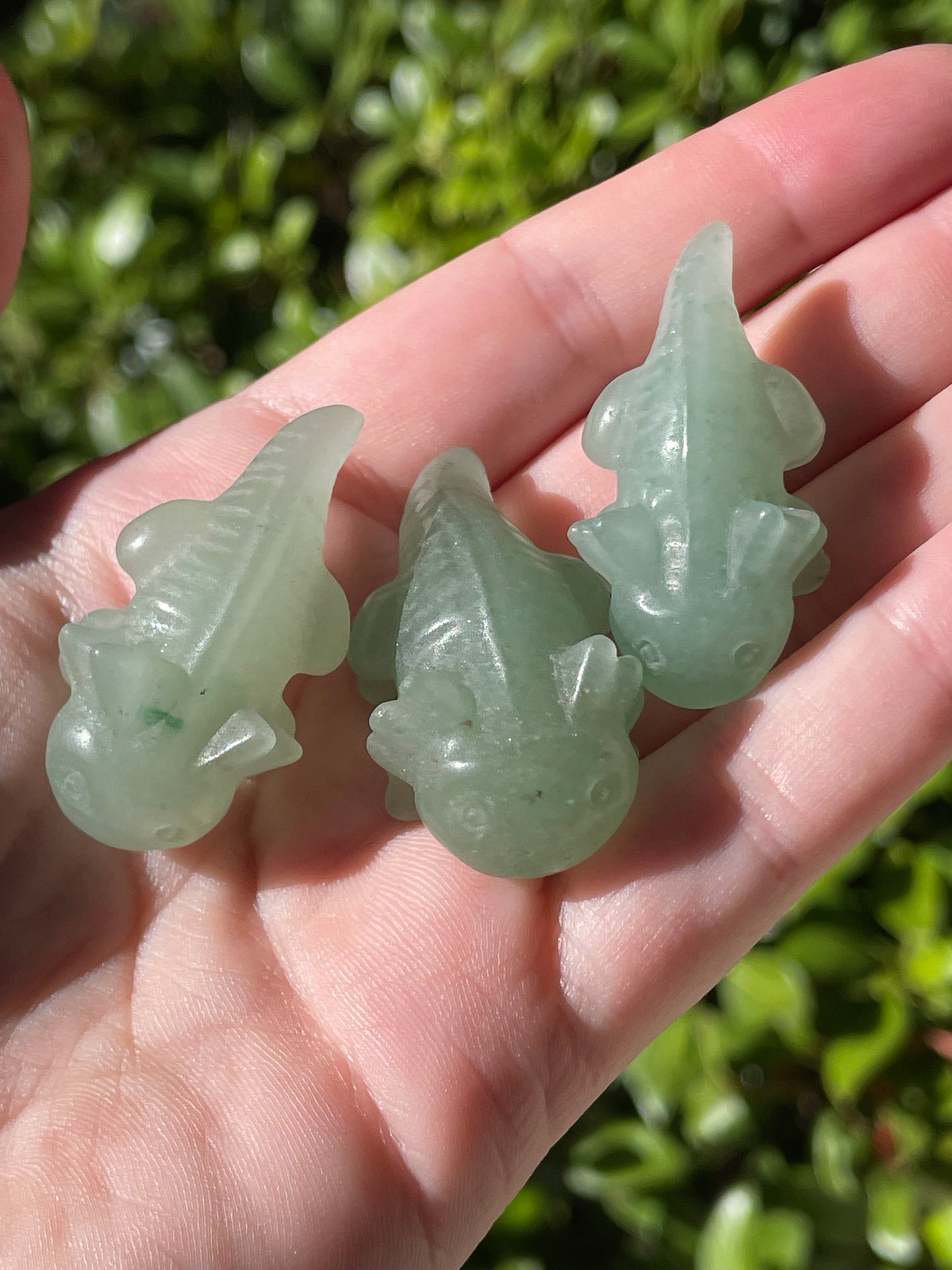 Green Aventurine Axolotl Crystal Carvings