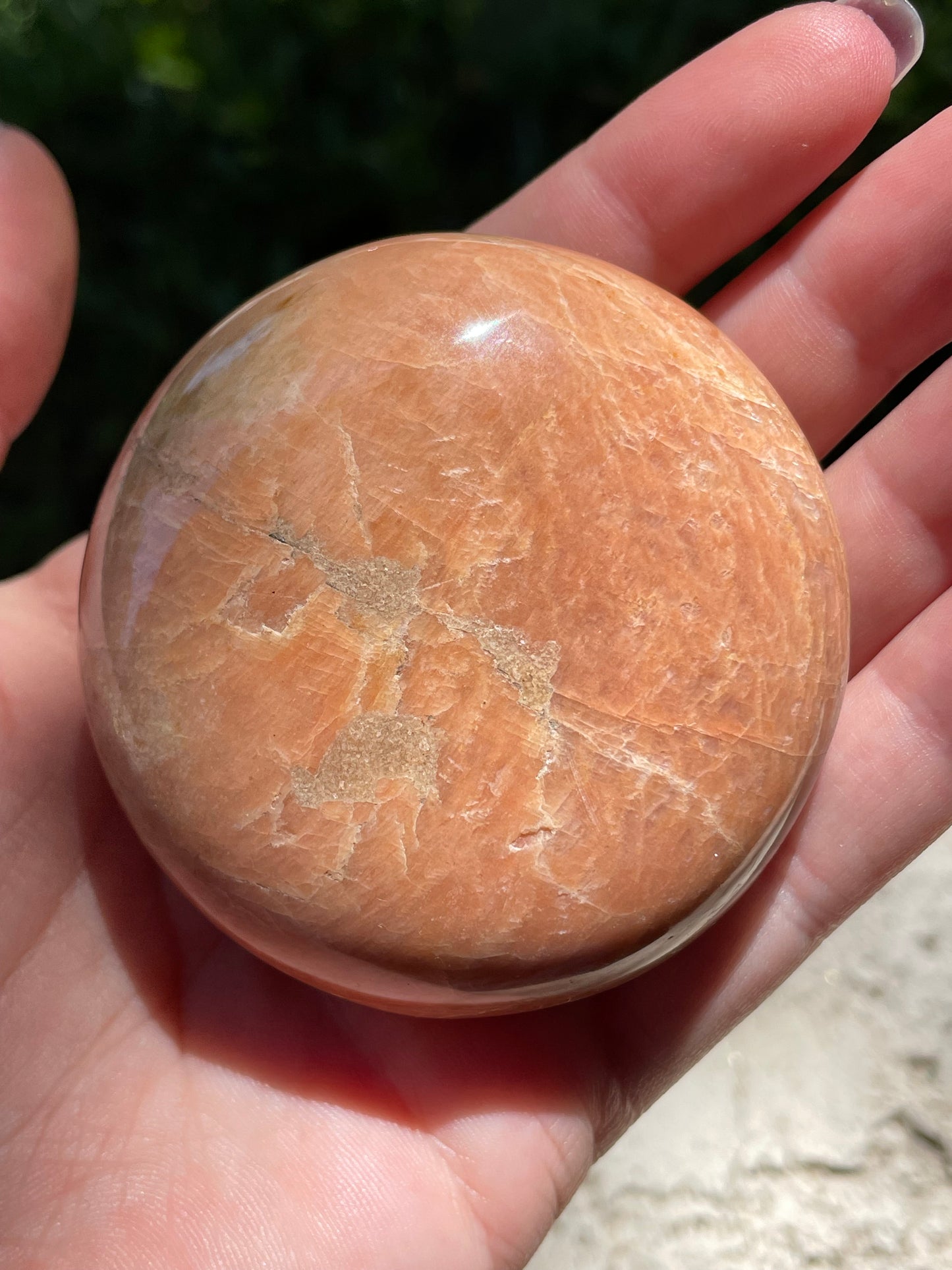 Peach Moonstone Crystal Palmstone