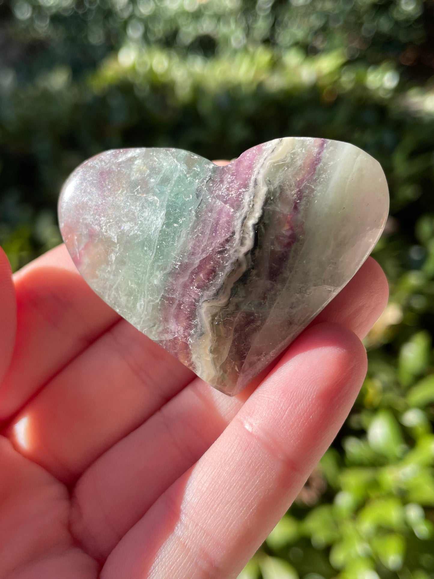 Green Fluorite Hearts