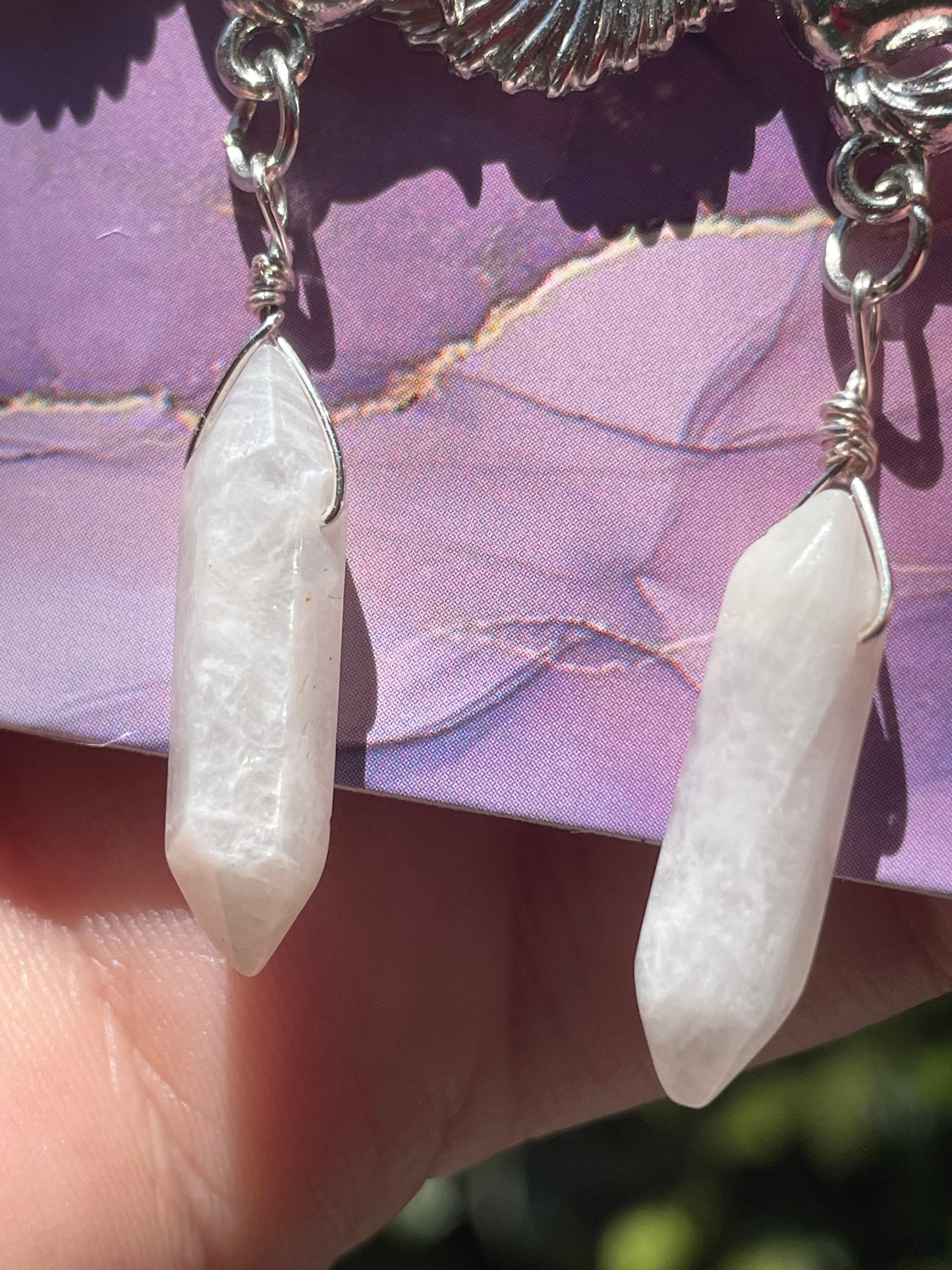 Unicorn Crystal Earrings with Amethyst & Moonstone