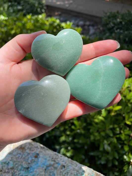 Green Aventurine Crystal Hearts