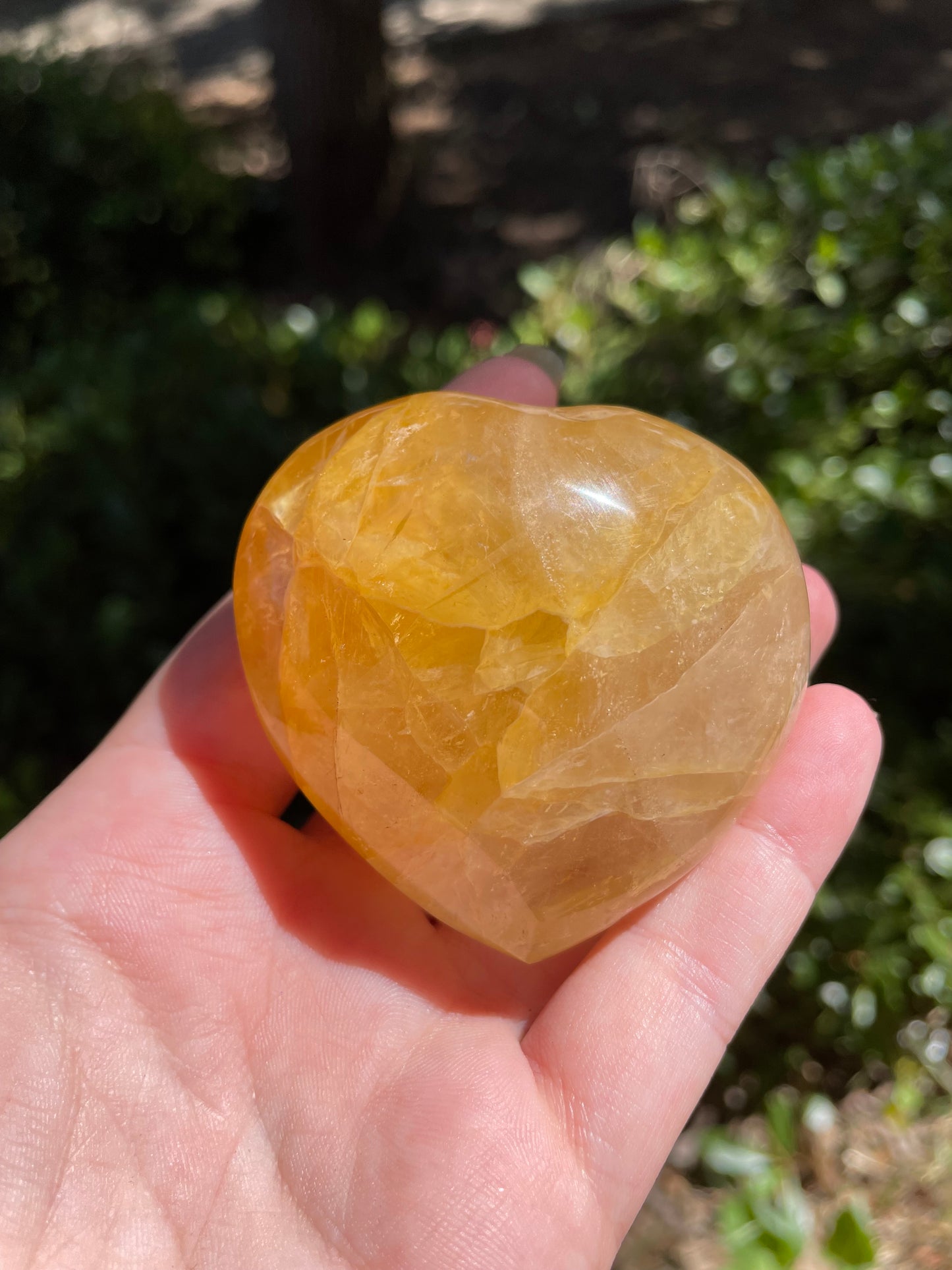 Golden Healer Quartz Crystal Puffy Heart