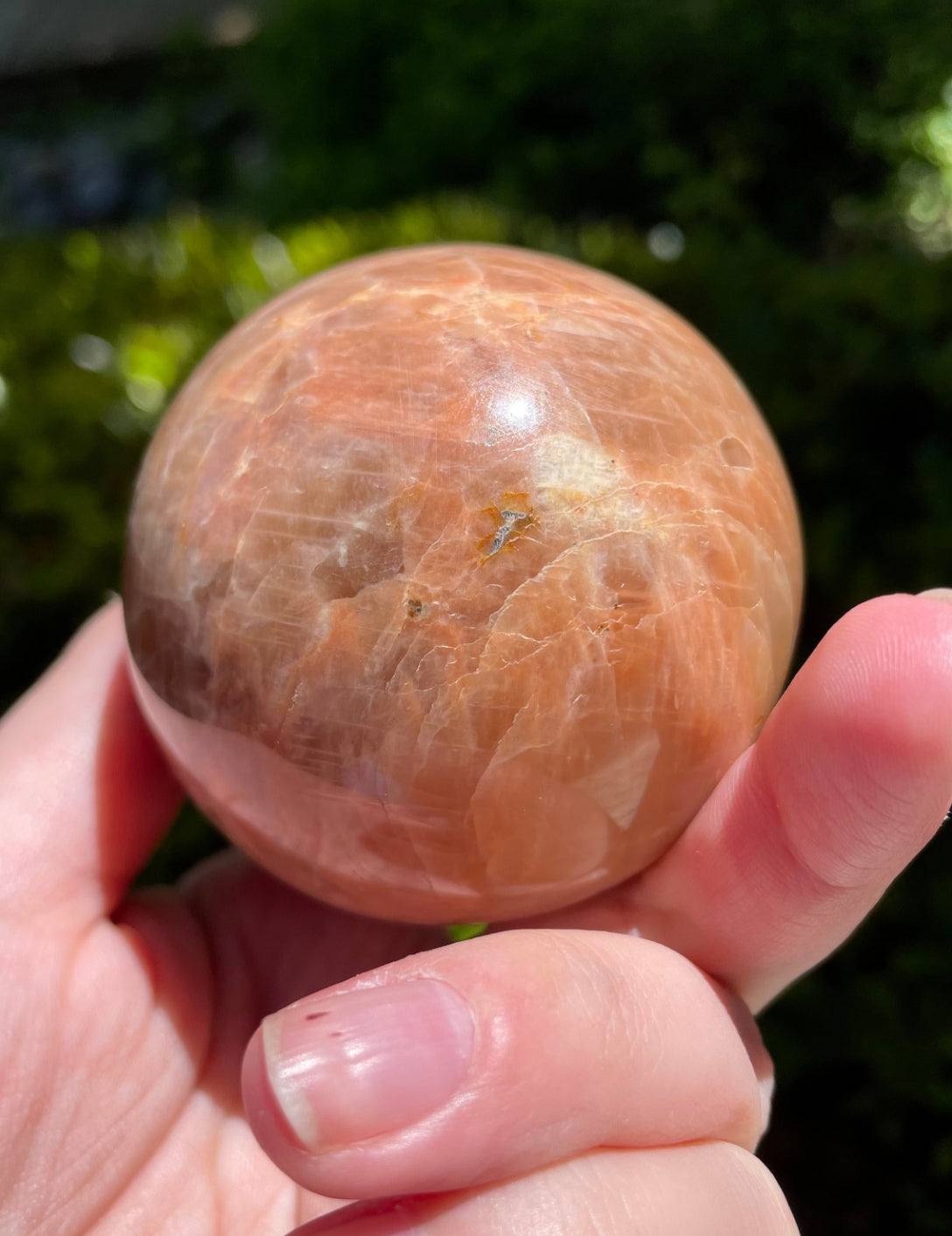 Peach Moonstone with Golden Healer and Sunstone Crystal Sphere