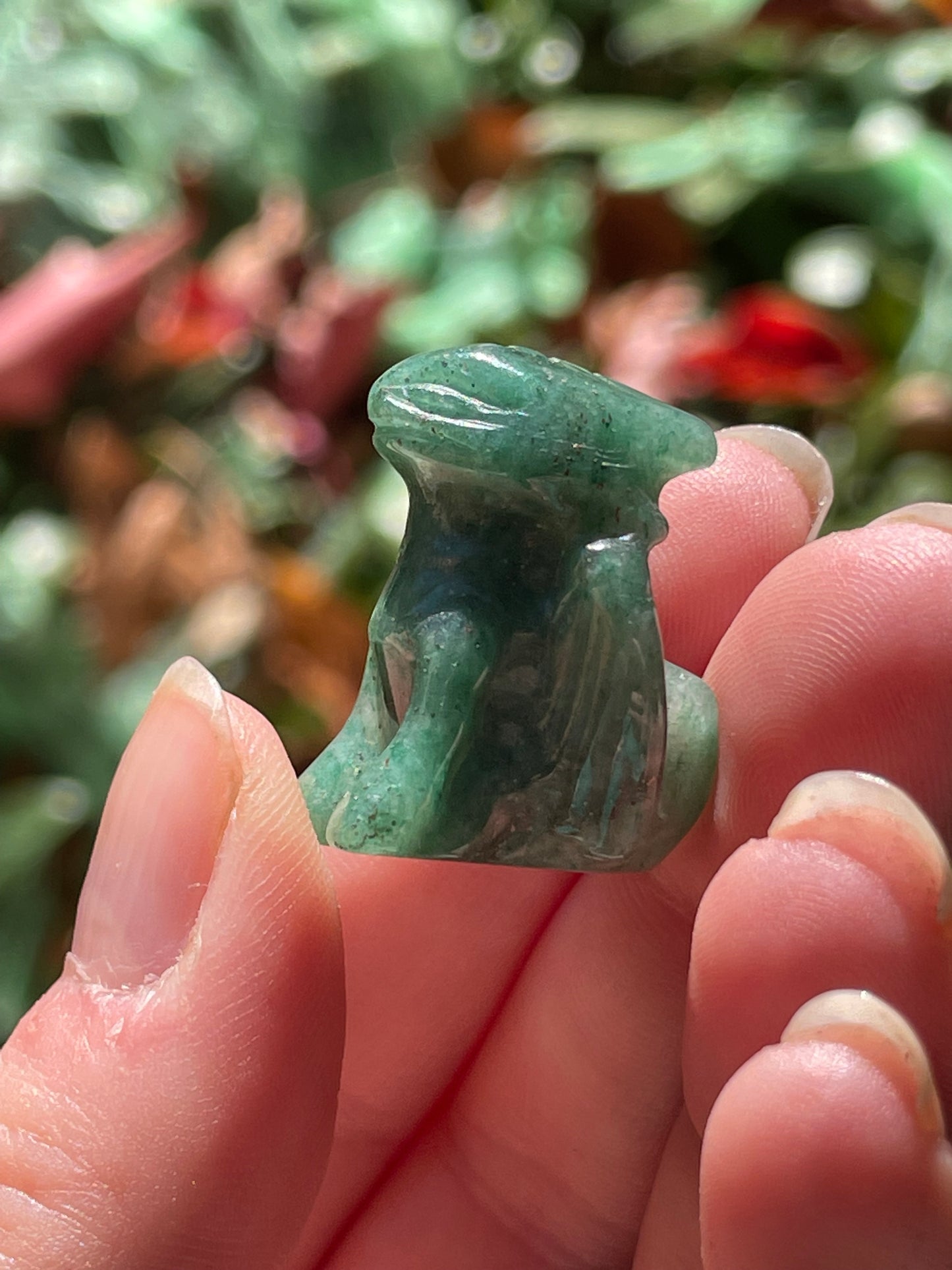 Toothless Dragon Green Aventurine Carving