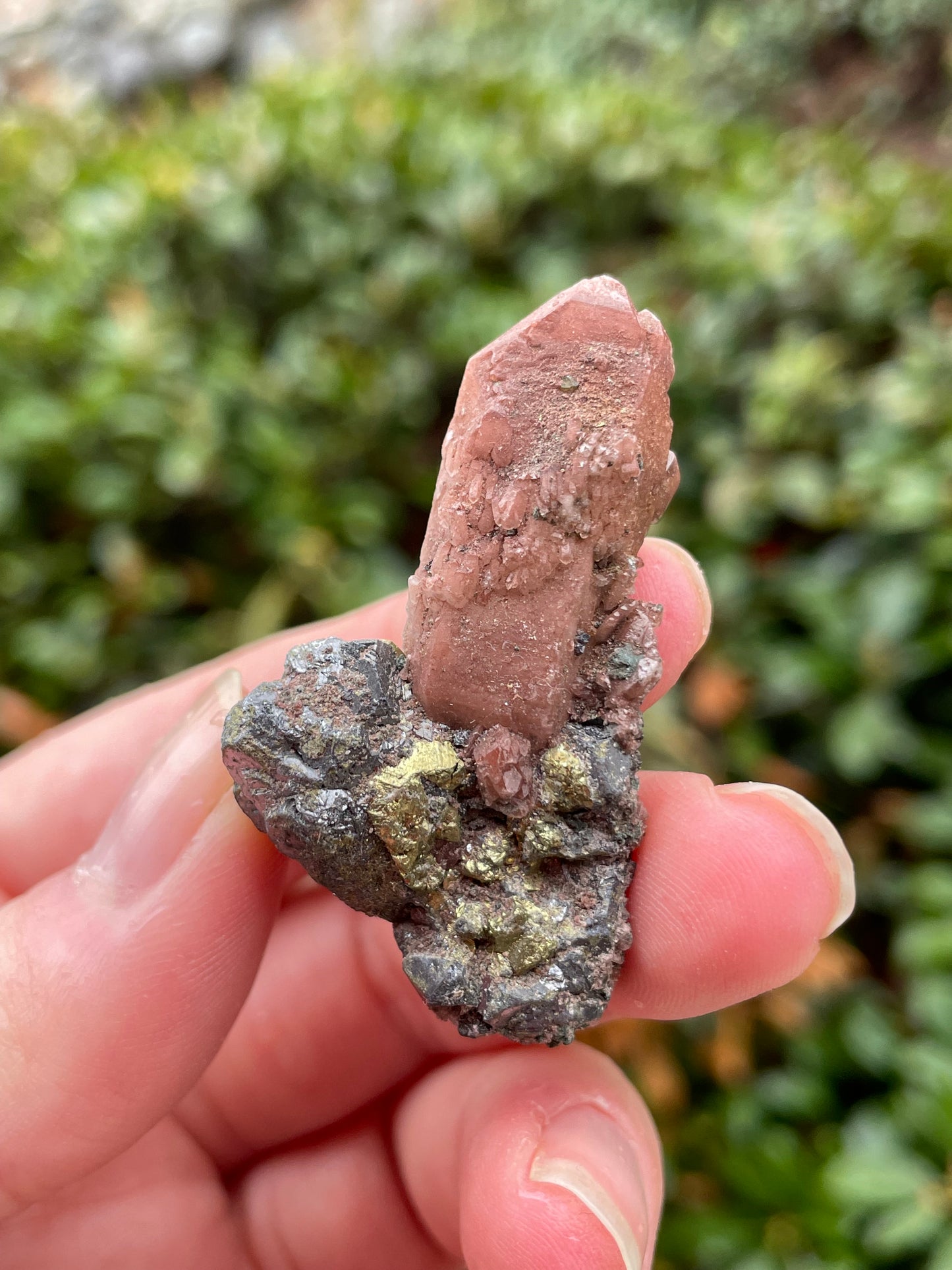 Red Hematite Quartz with Chalcopyrite