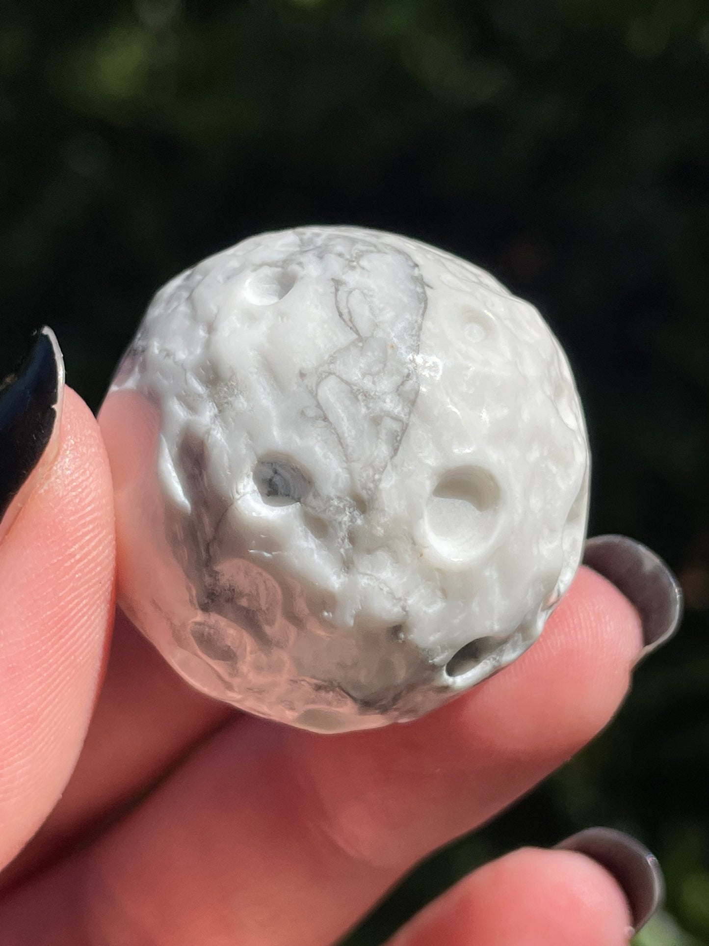 Howlite Moon Carving