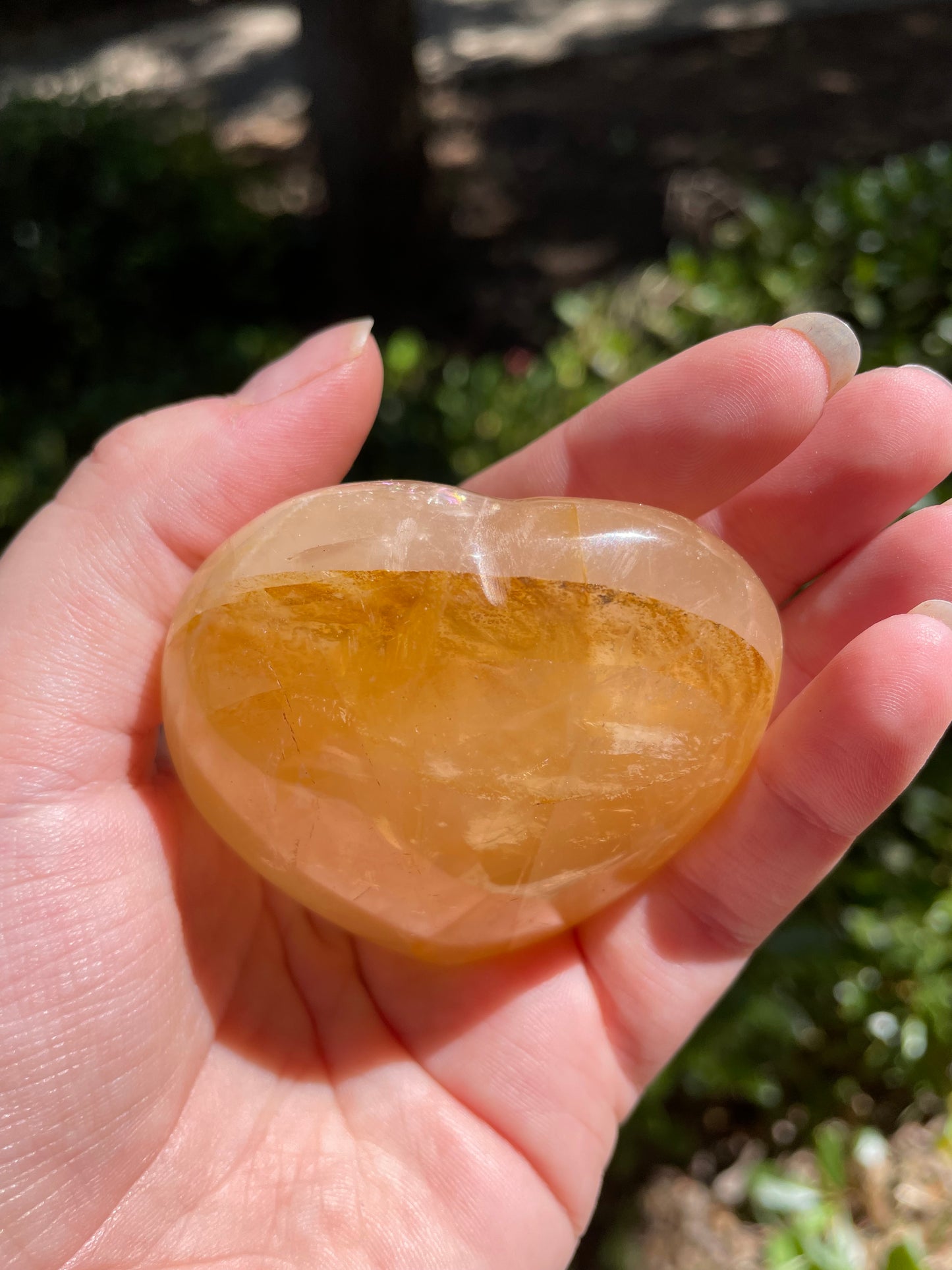 Golden Healer Quartz Crystal Puffy Heart