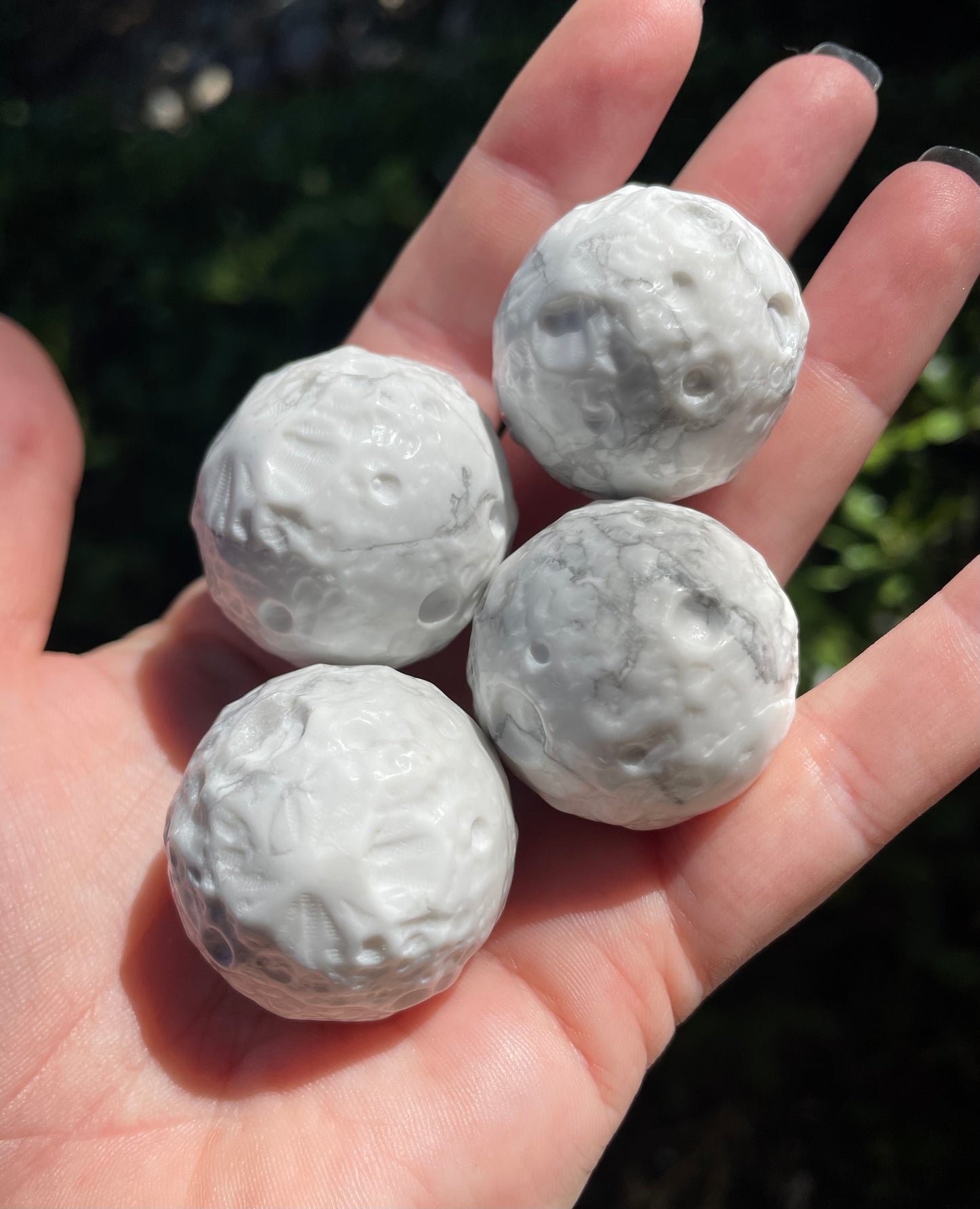 Howlite Moon Carving