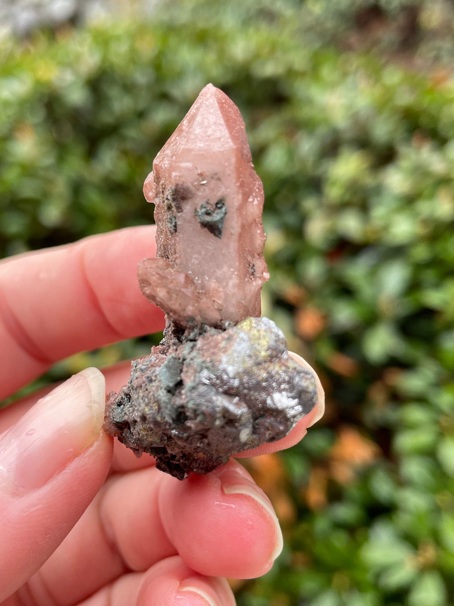 Red Hematite Quartz with Chalcopyrite