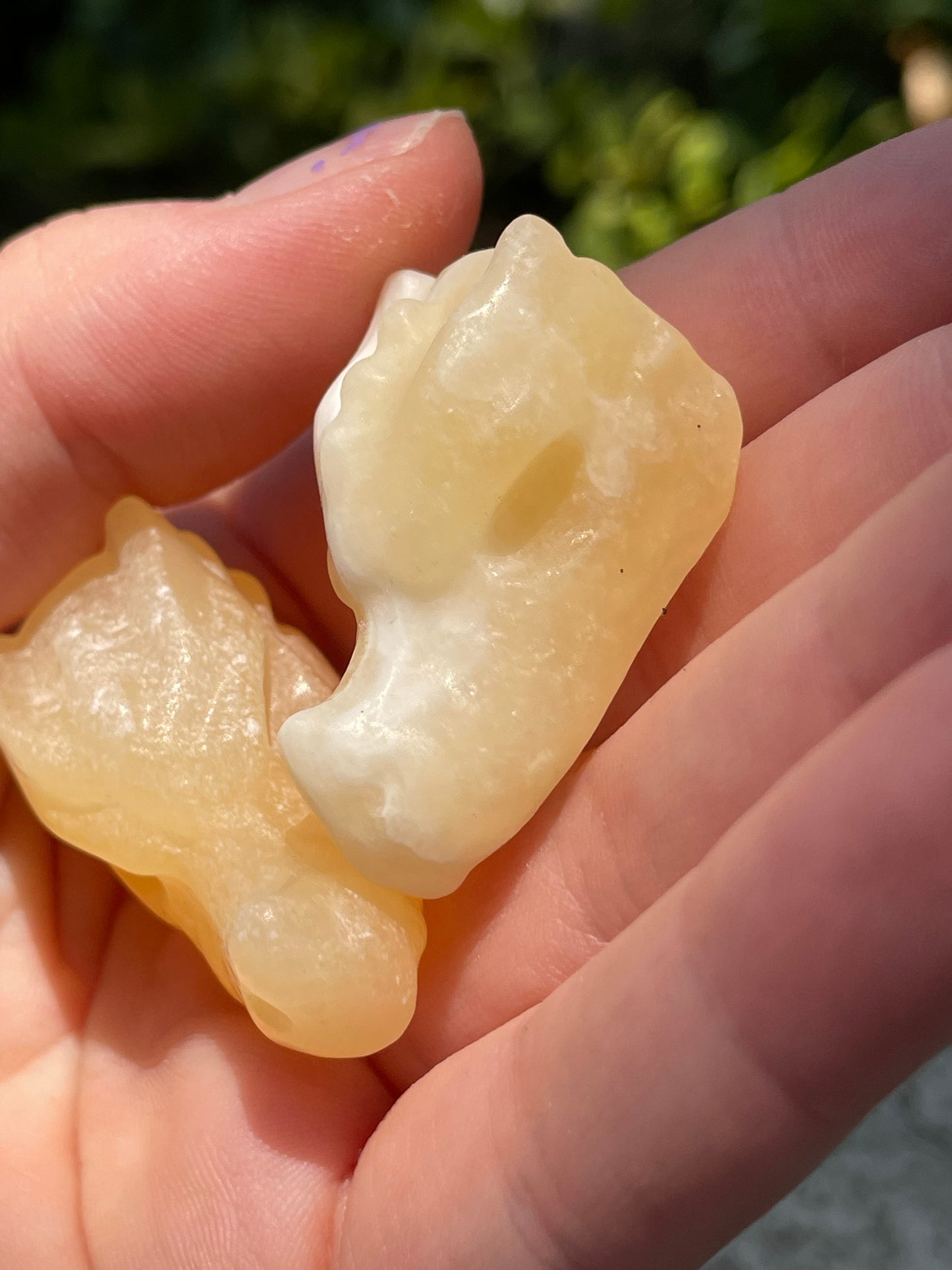 Orange Calcite Dragon Head Crystal Carving