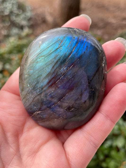 Labradorite Crystal Palm Stone Large