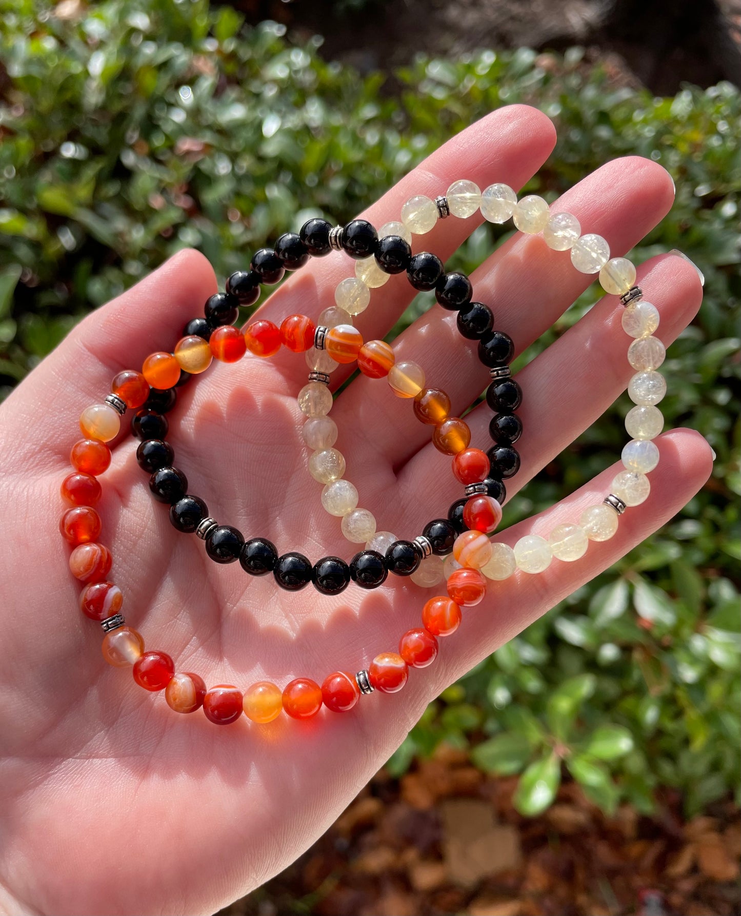 Confidence + Personal Power Crystal Bracelet Stack Set