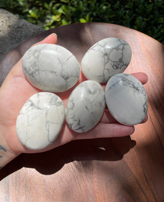 Howlite Crystal Palm Stones