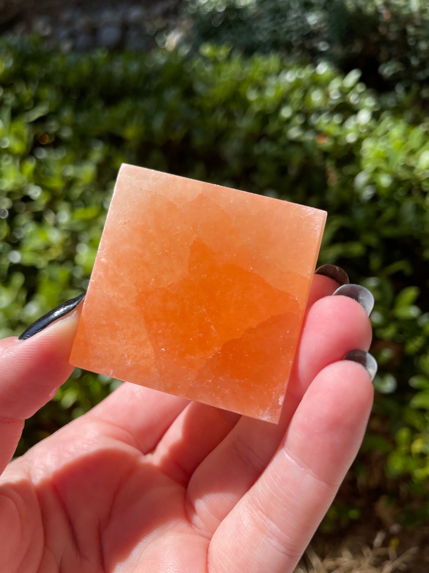 Peach Satin Spar Selenite 2” Pyramid