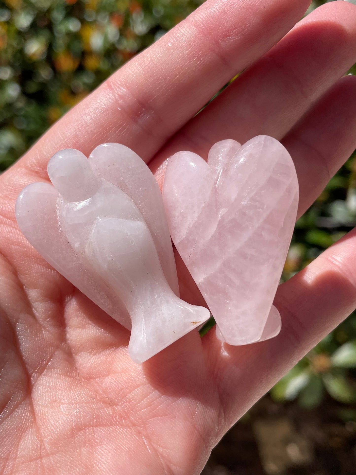 Rose Quartz Angel Carvings